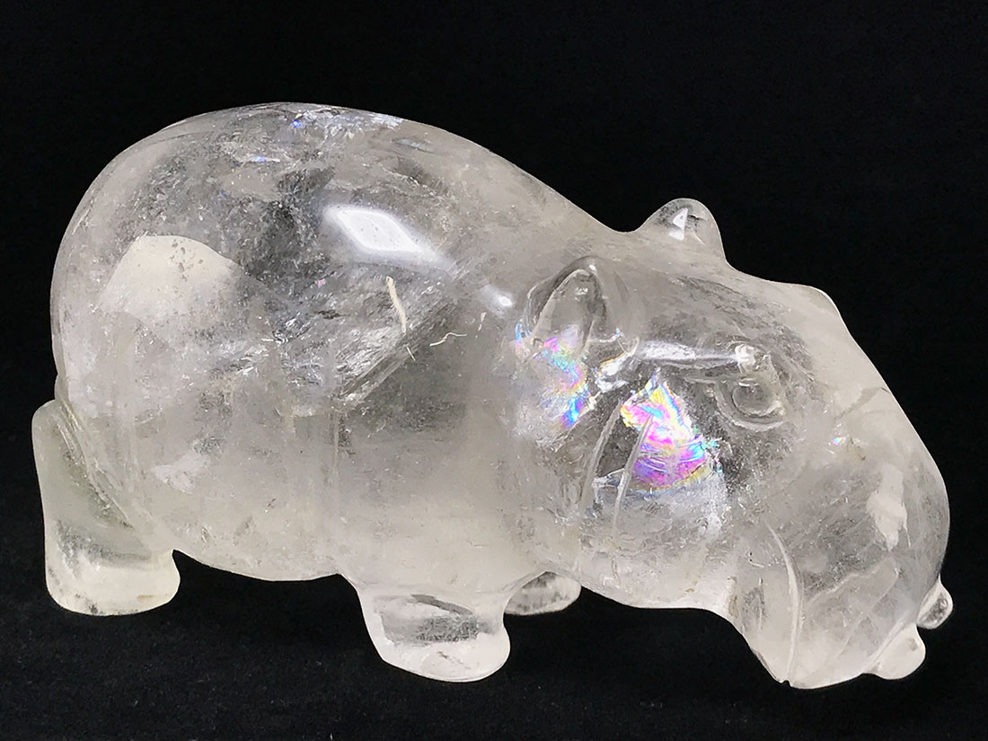 水晶 カバ 彫刻ポリッシュ