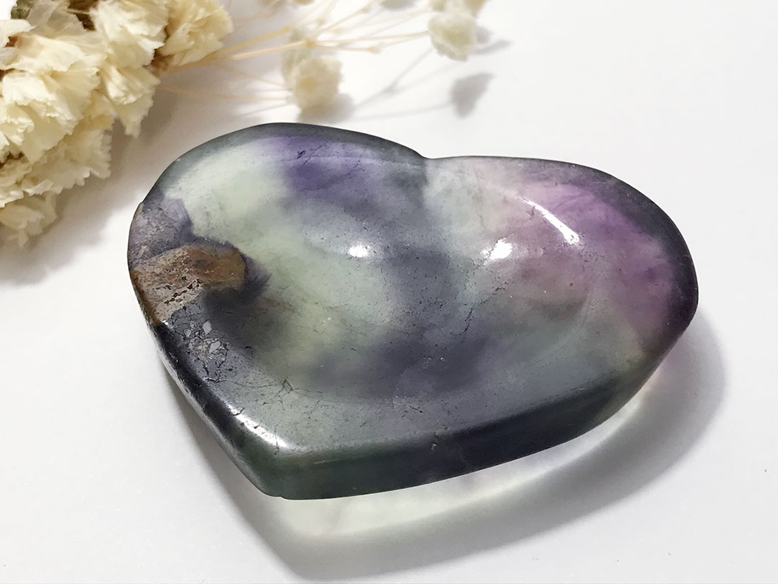 フローライト ハート型小皿