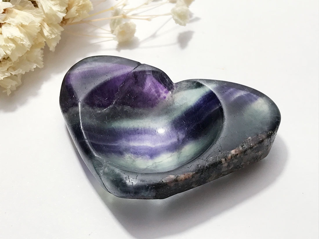 フローライト ハート型小皿