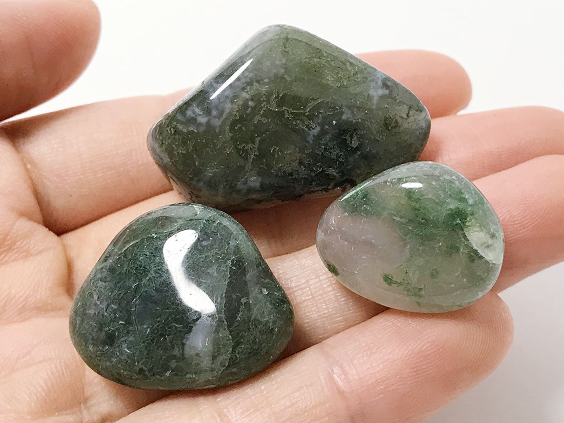 モスアゲート タンブル3個セット