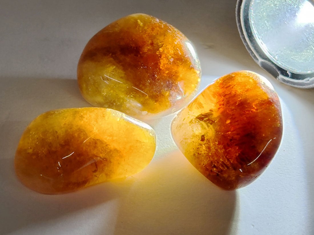 ブラジル産 シトリン タンブル3個セット/Citrine