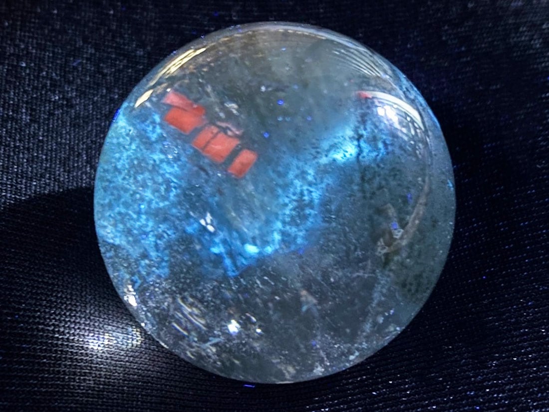 ガーデンクォーツ33mm丸玉(蛍光)/Garden Quartz