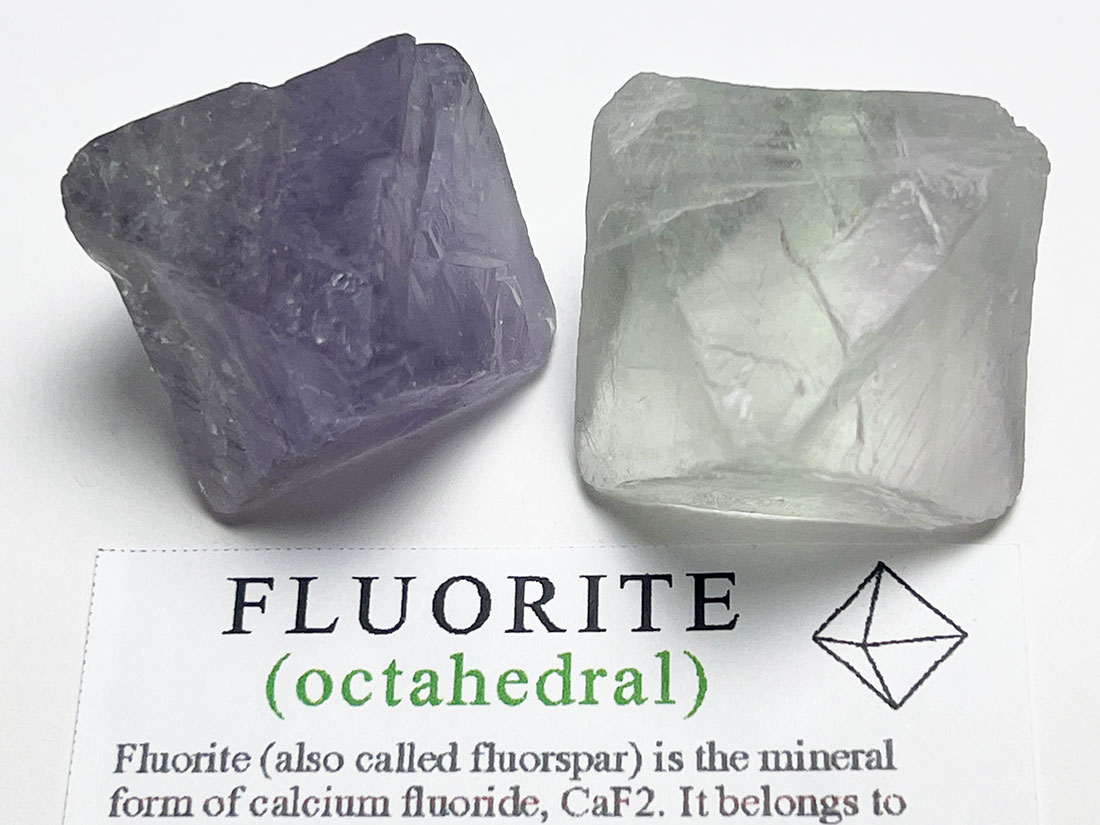 湖南省産 フローライト八面体(蛍石)2個セット/Fluorite