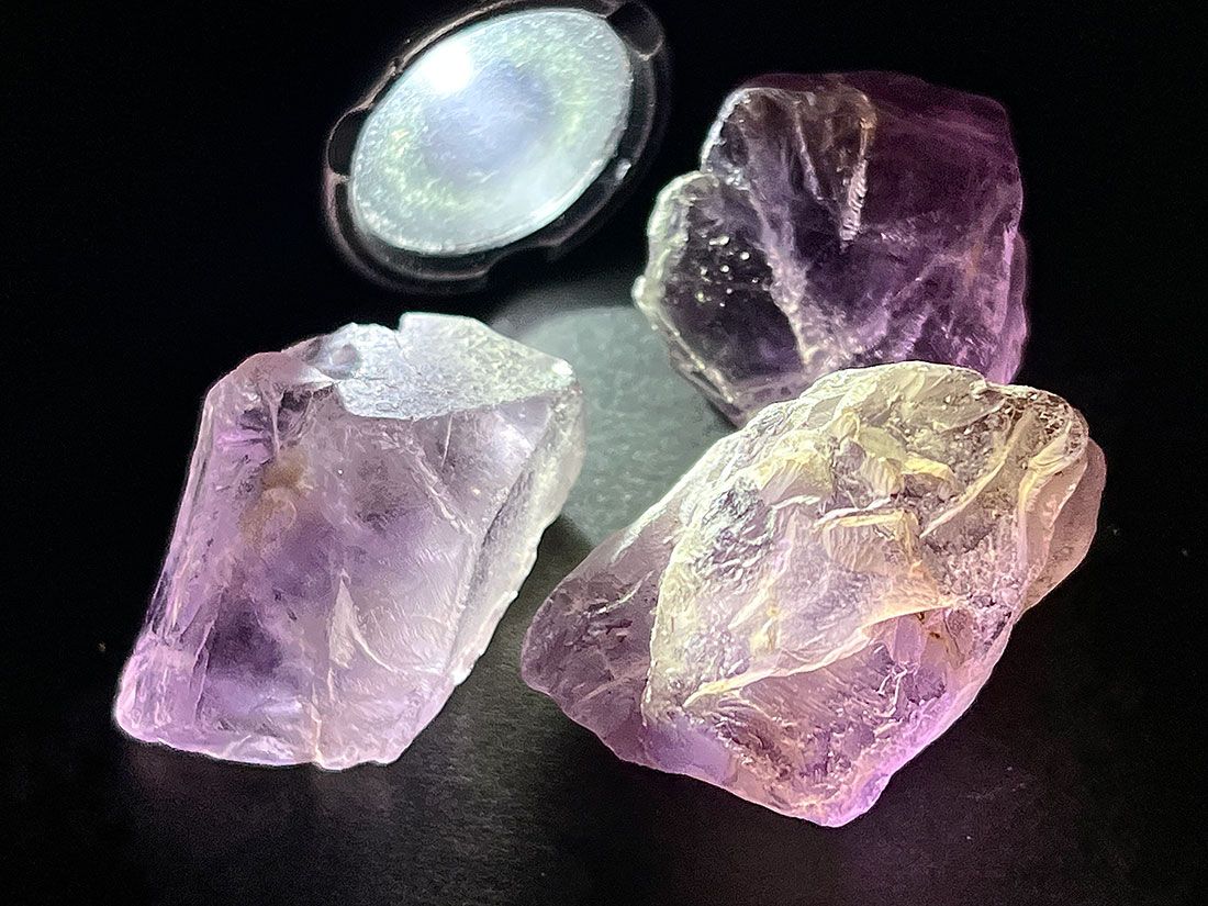 ボリビア産アメジスト ラフ  3個セット/Amethyst