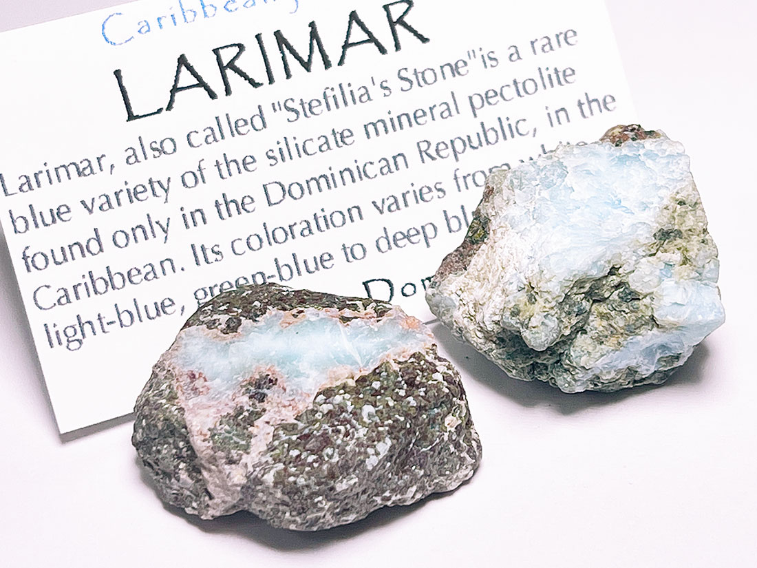 ドミニカ共和国産 ラリマー(ソーダ珪灰石)/Larimar 2個セット