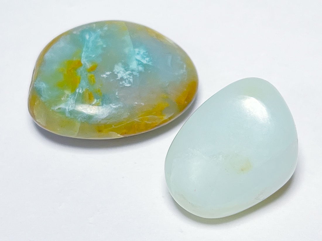 マダガスカル産グリーンオパール タンブル2個セット