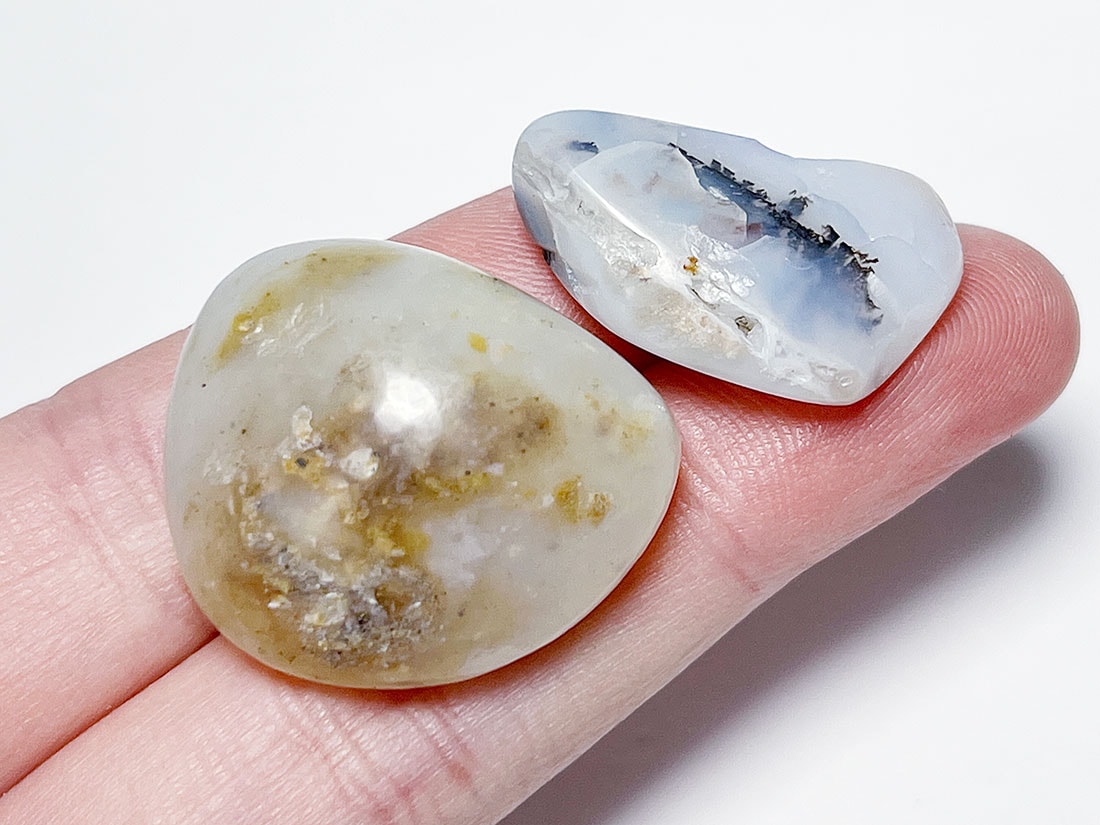 マダガスカル産グリーンオパール タンブル2個セット