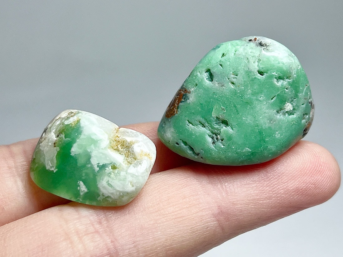 ブラジル産クリソプレーズ タンブル2個セット