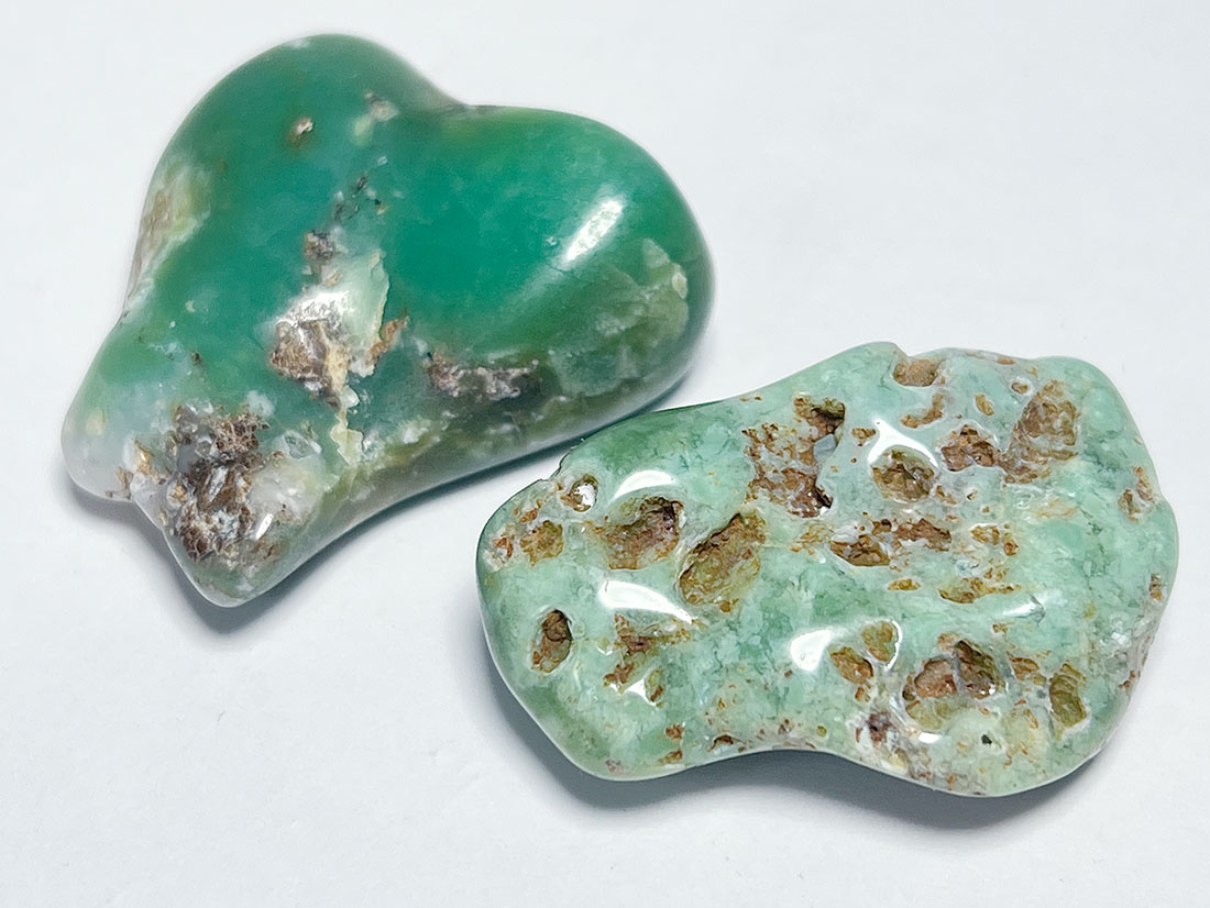 ブラジル産クリソプレーズ タンブル2個セット