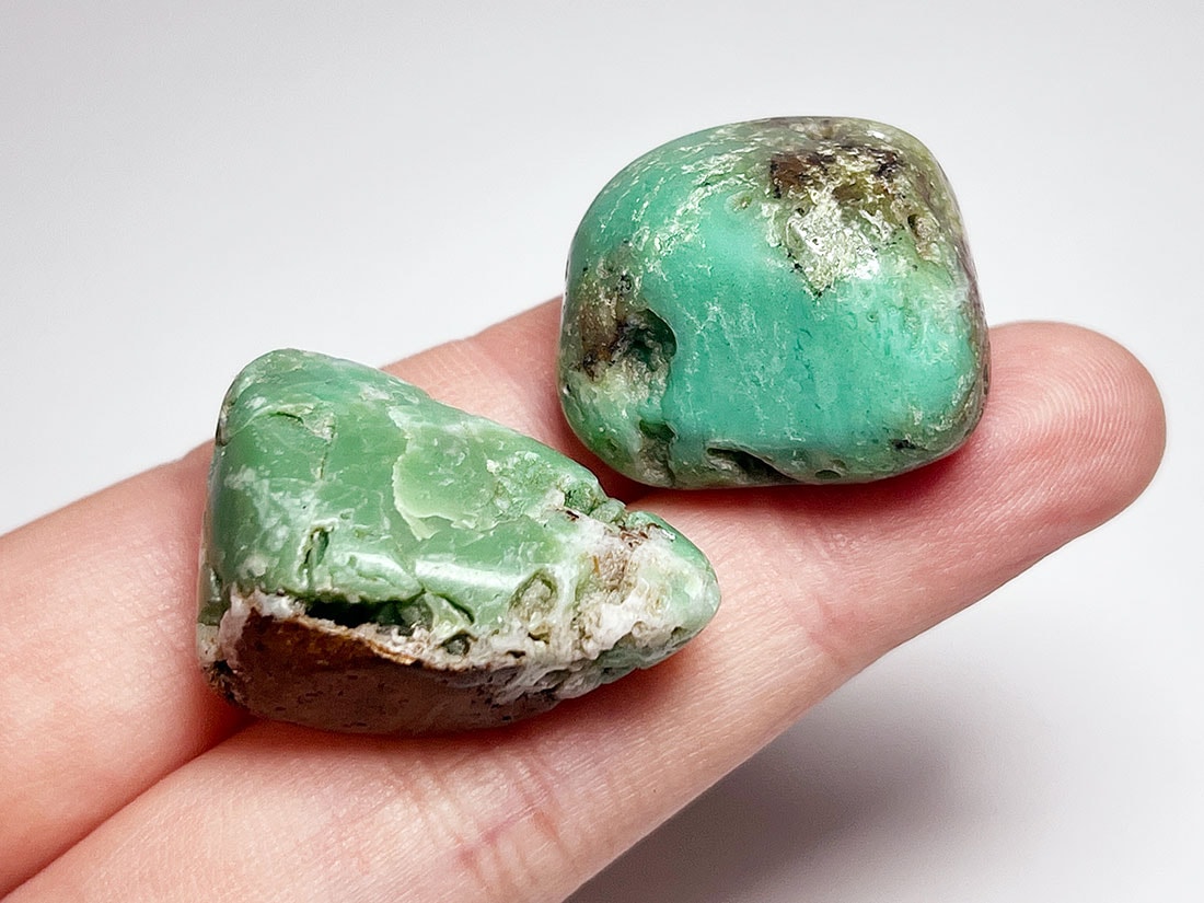ブラジル産クリソプレーズ タンブル2個セット