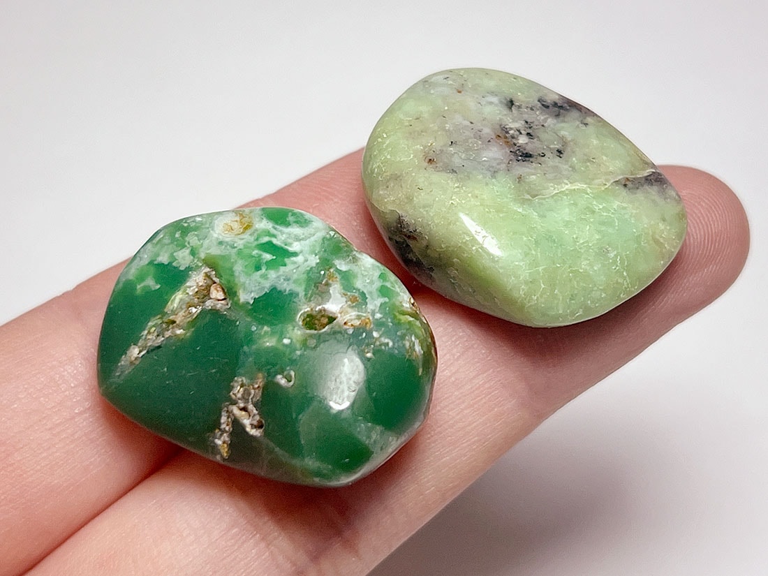 ブラジル産クリソプレーズ タンブル2個セット