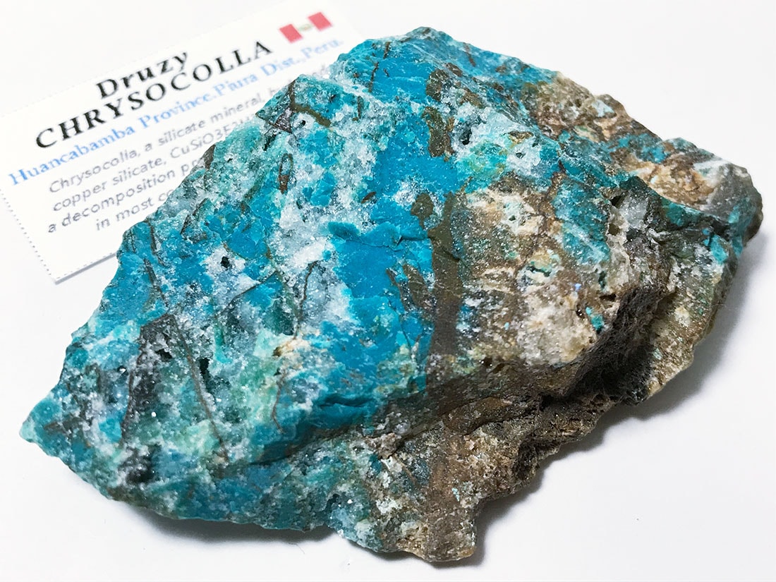 ドゥルージー　クリソコラ　高品質　タンブル　ペルー産 ジェムシリカ・ビッグタンブル ドゥルージー ペルー産 132g