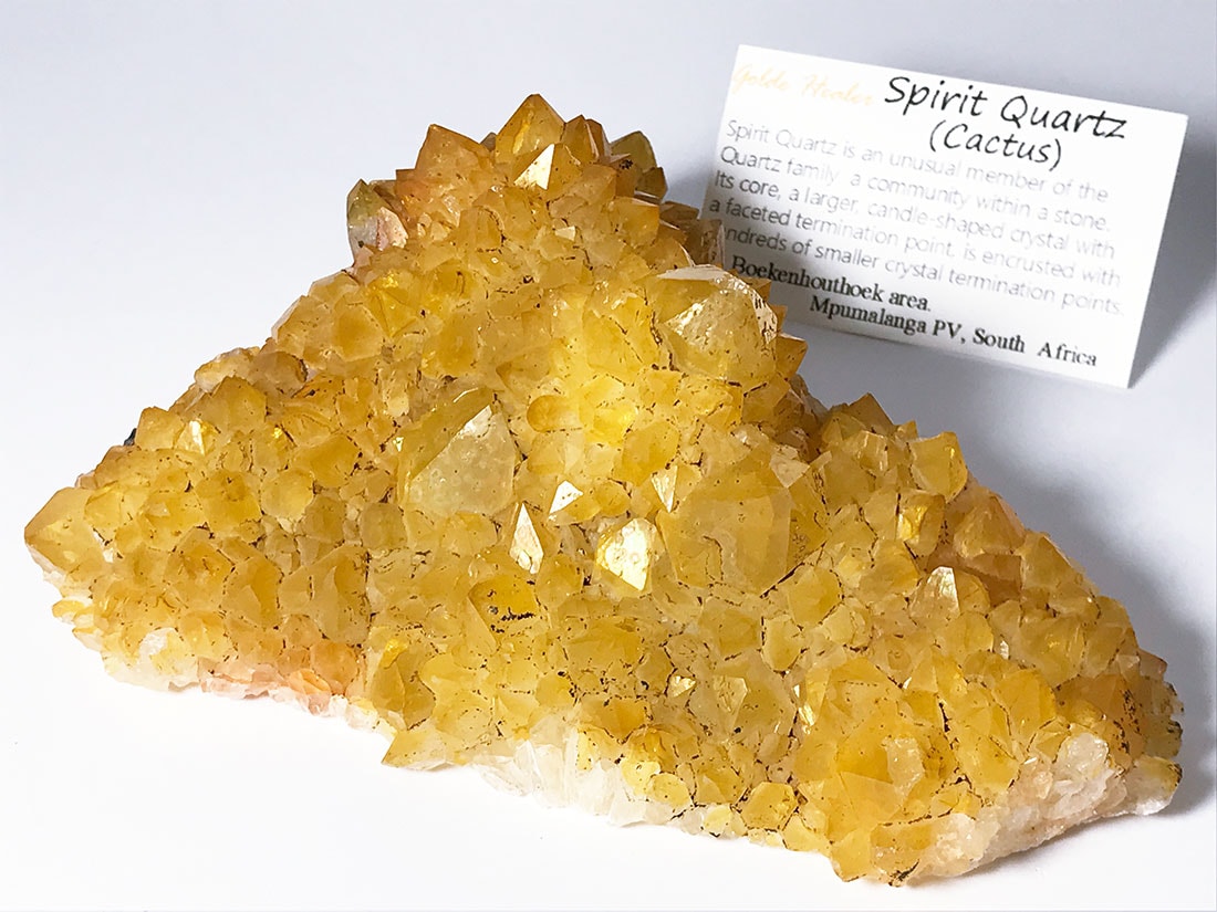 南アフリカゴールデン水晶 南アフリカ産スピリットクォーツ(ゴールデンヒーラー)/Cactus Quartz