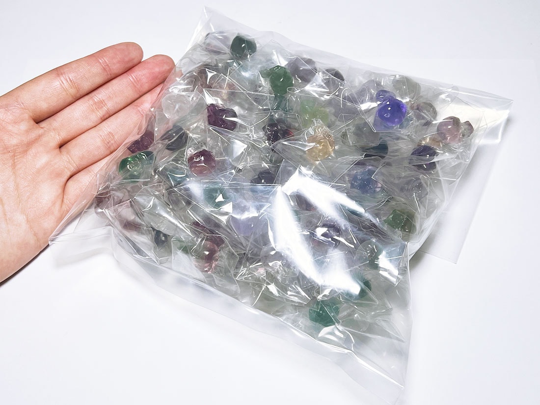 フローライト アニマル彫刻 ミニスカル 100個セット アソート