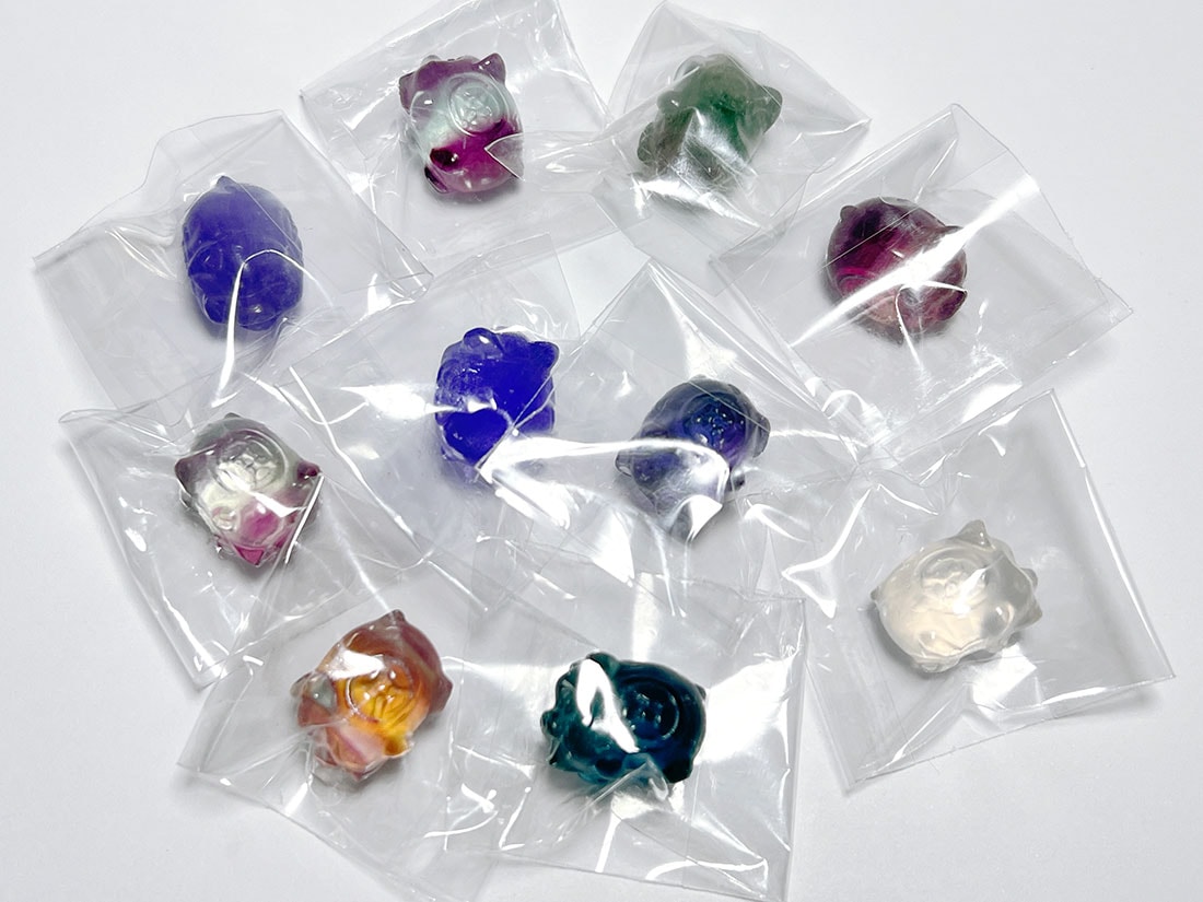 フローライト アニマル彫刻  ミニぶた 10匹セットアソート