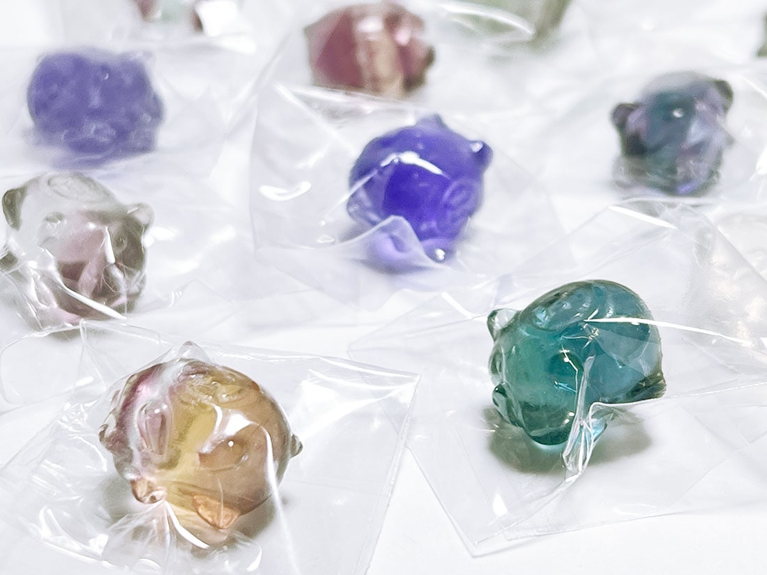 フローライト アニマル彫刻  ミニぶた 100匹セットアソート