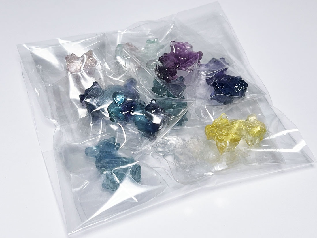 フローライト アニマル彫刻 ミニドラゴン 10匹セットアソート