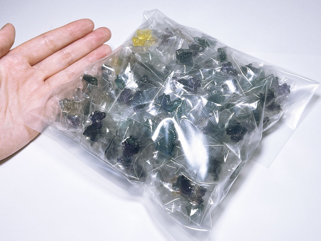 フローライト アニマル彫刻 ミニドラゴン 100匹セットアソート