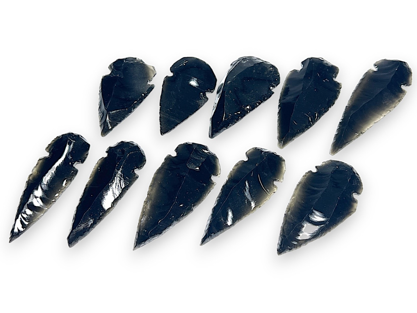 オブシディアン 矢じりLサイズ 10個セットアソート/Obsidian Arrowhead