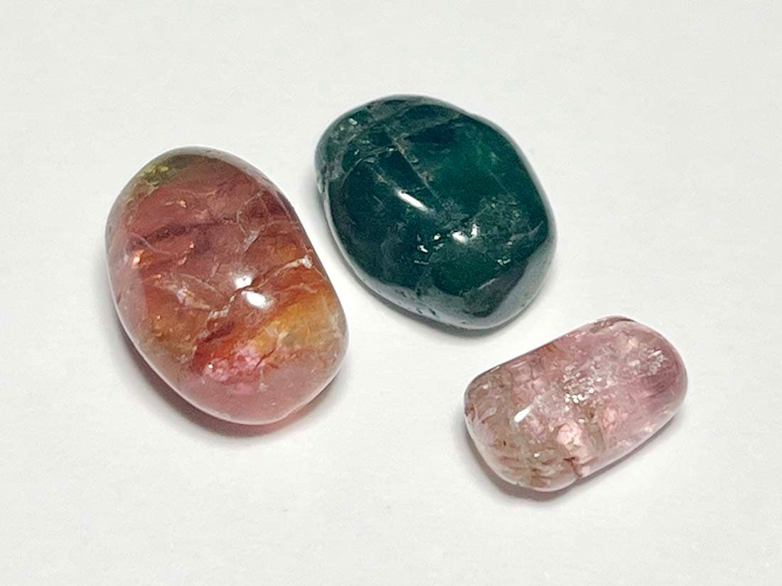 ブラジル産カラートルマリンミニタンブル3個セット