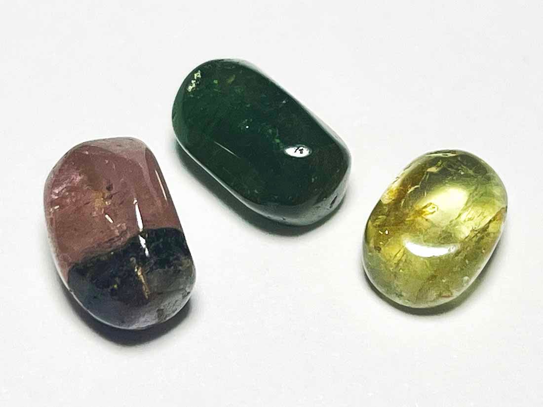 ブラジル産カラートルマリンミニタンブル3個セット
