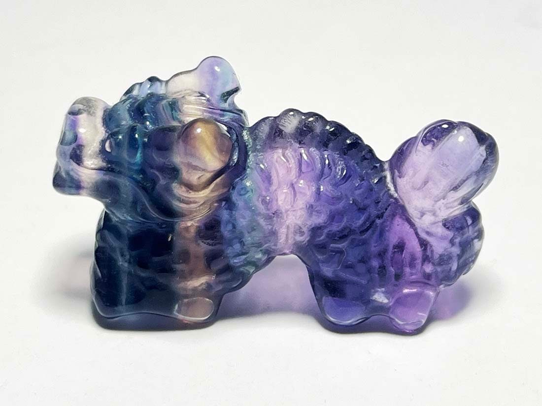 フローライト アニマル彫刻 ドラゴン