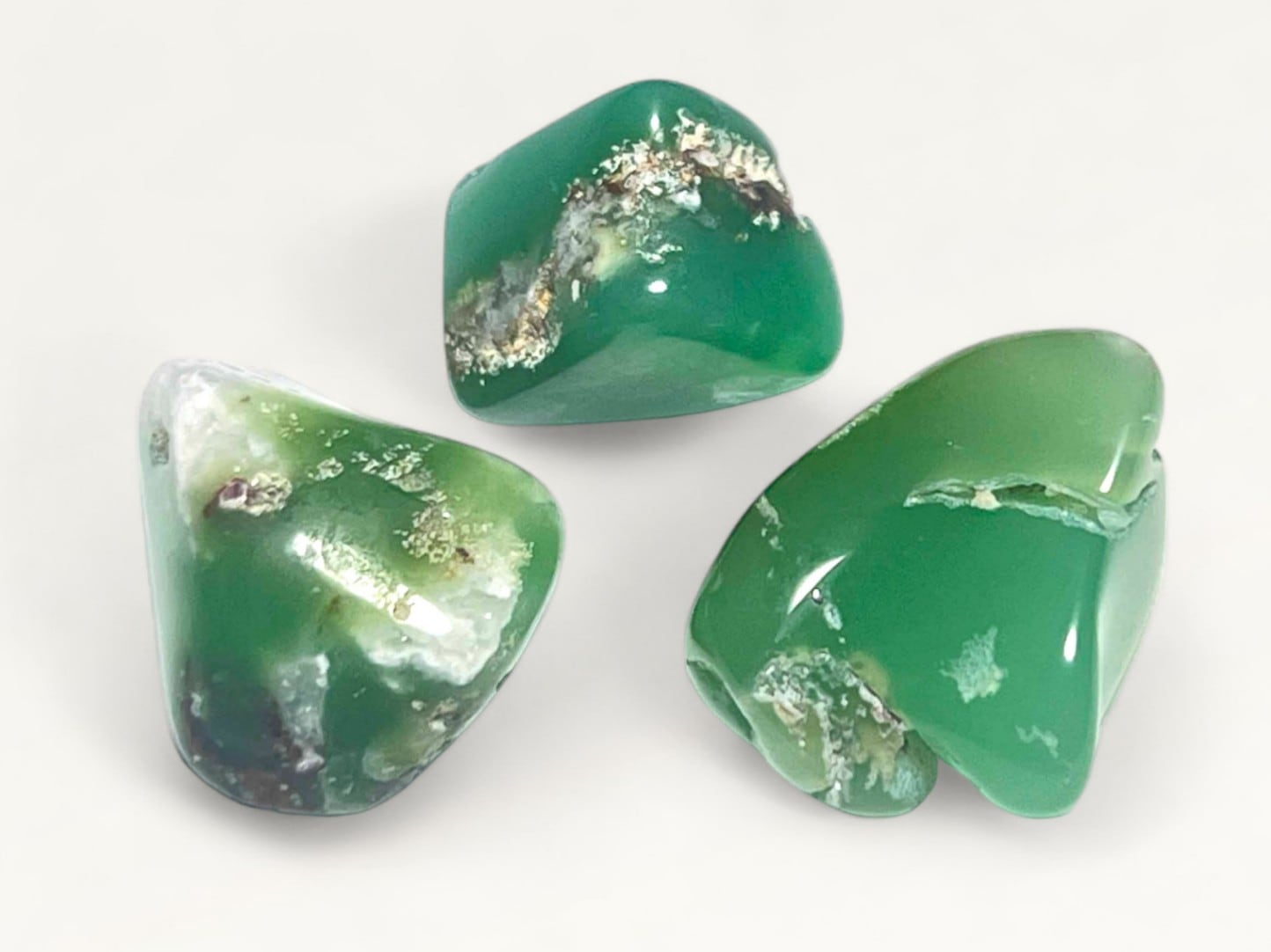 オーストラリア産 クリソプレーズミニタンブル3個セット