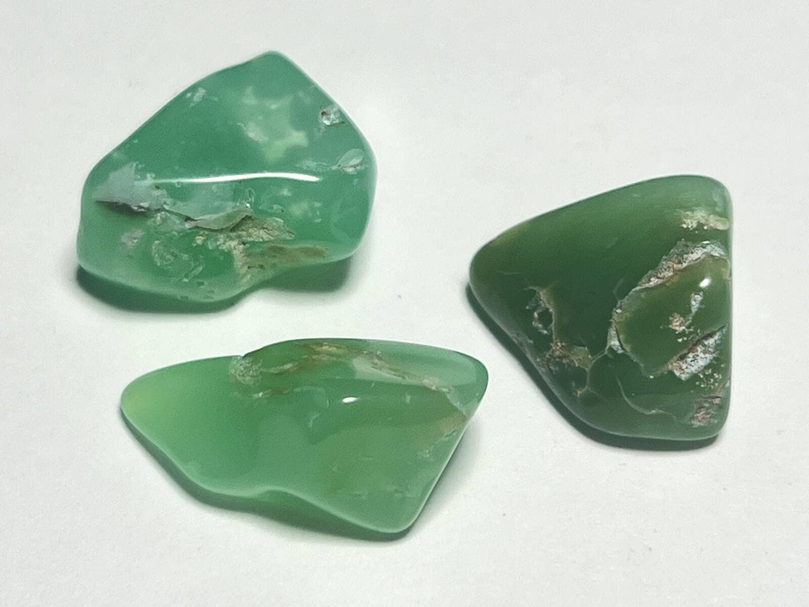 オーストラリア産 クリソプレーズミニタンブル3個セット