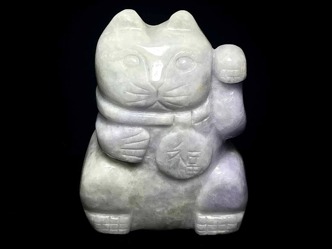 ミャンマー産　翡翠　招き猫