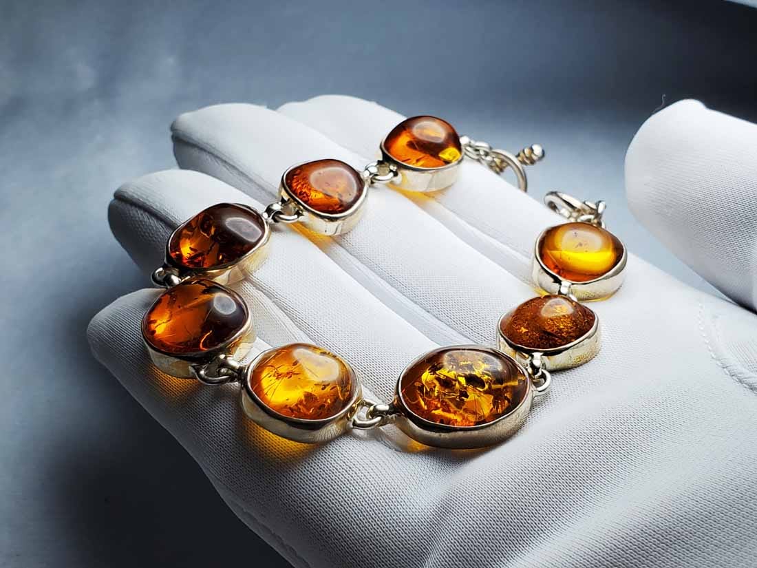 鉱物ジュエリーブレスレット アンバー