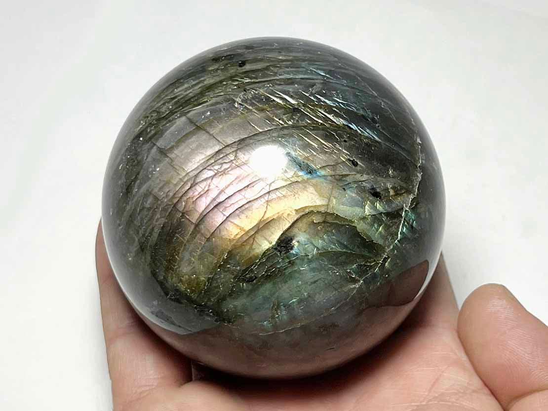 マダガスカル産 ラブラドライト 74mm丸玉