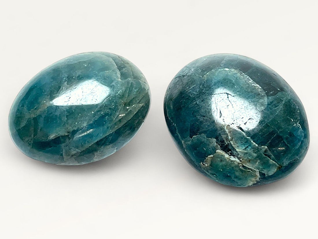 マダガスカル産 ブルーアパタイト タンブル 2個セット (燐灰石) /Apatite