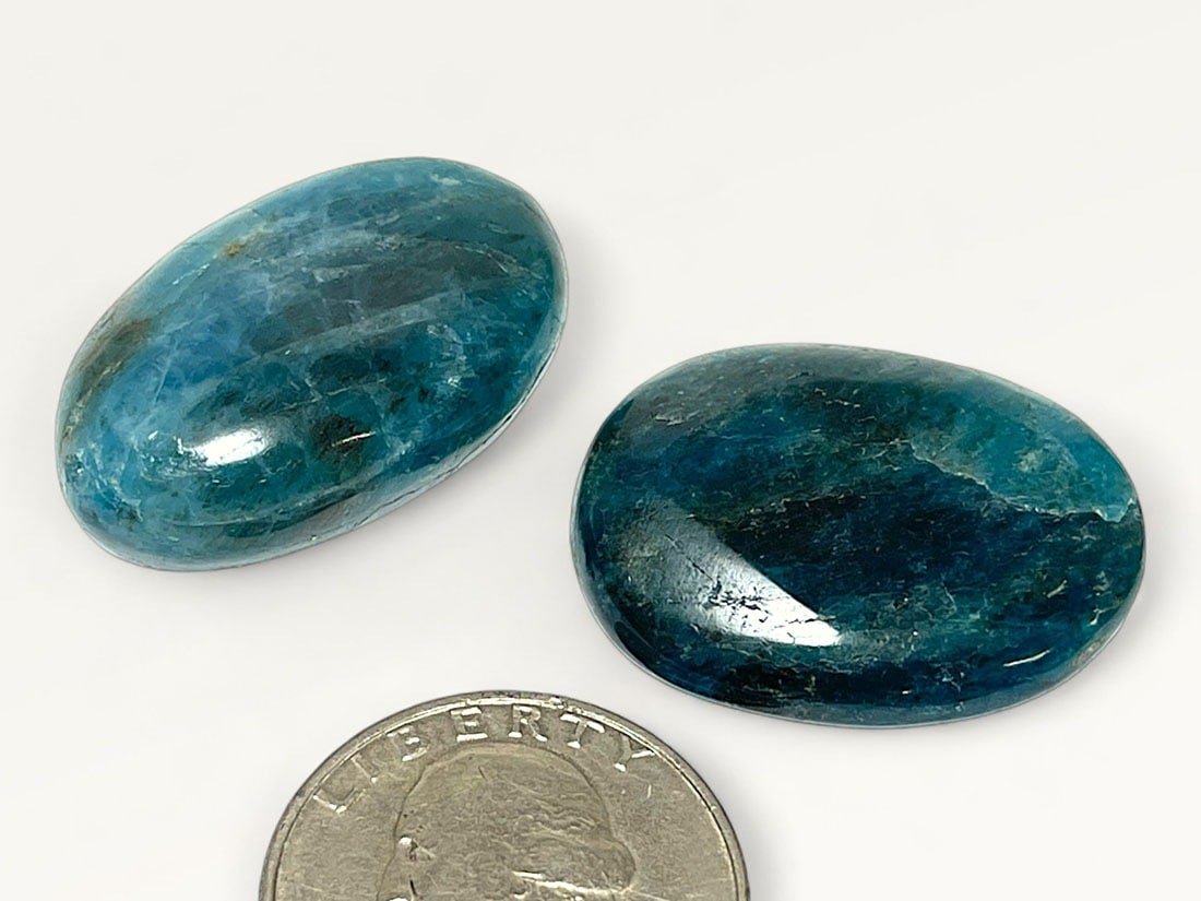 マダガスカル産 ブルーアパタイト タンブル 2個セット (燐灰石) /Apatite