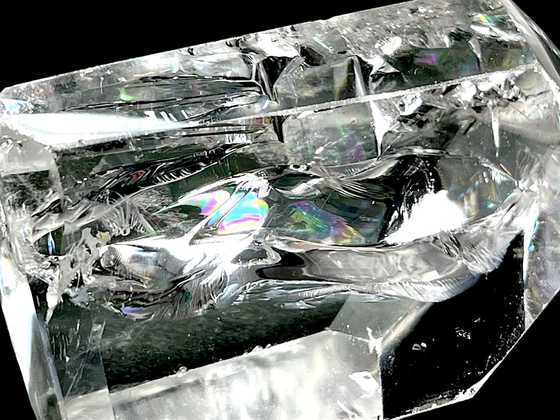 ブラジル産  アイリスクォーツ ( レインボークォーツ ) ラフカット ポリッシュ