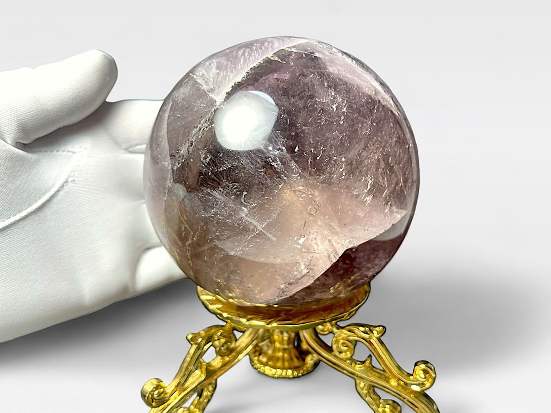 貫入 アメトリン 直径92mm 丸玉