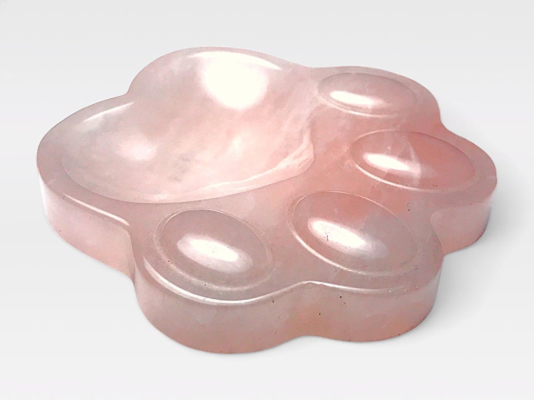 ローズクォーツ 肉球凸型小皿
