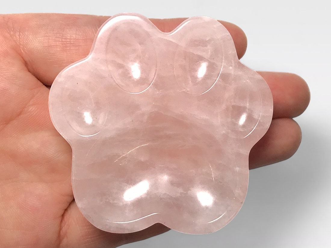 ローズクォーツ 肉球凹型小皿