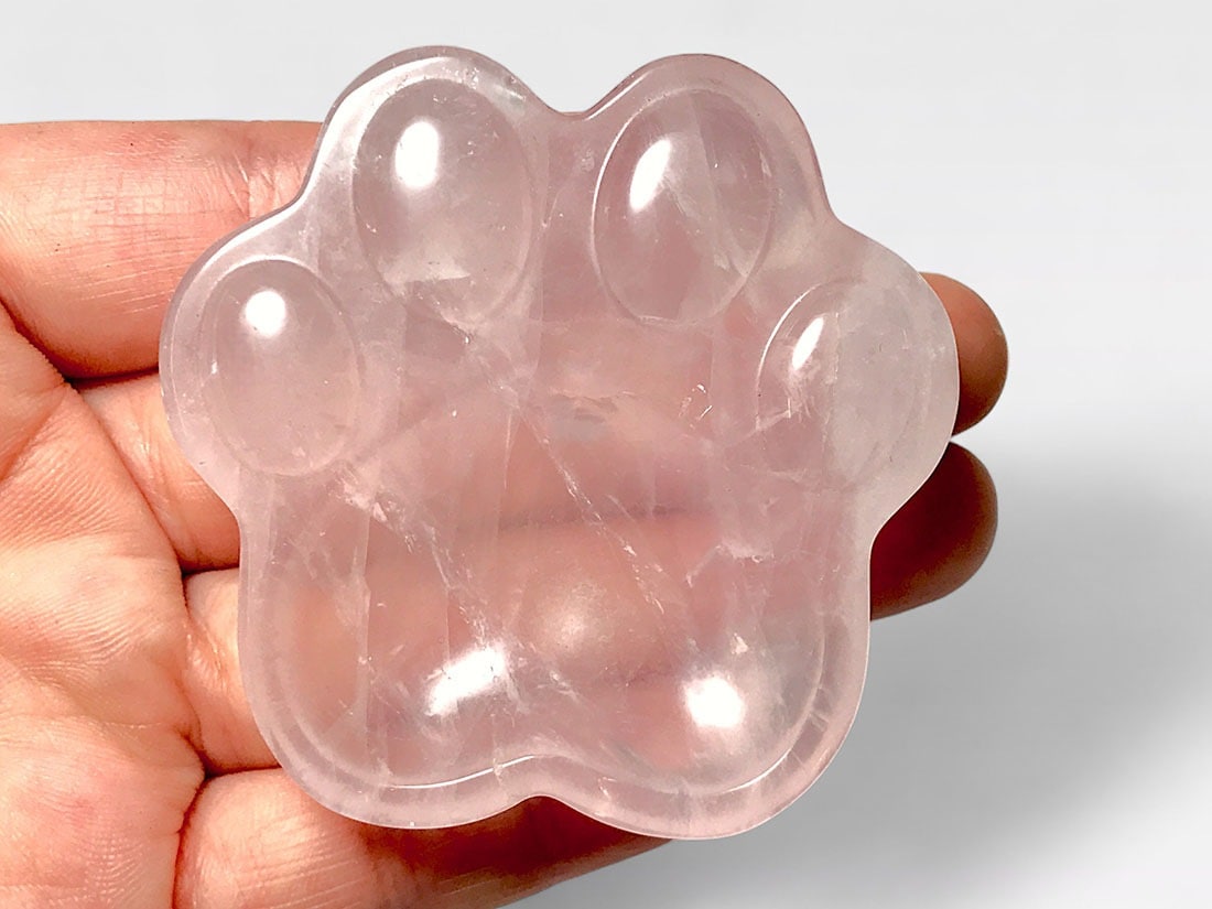 ローズクォーツ 肉球凸型小皿
