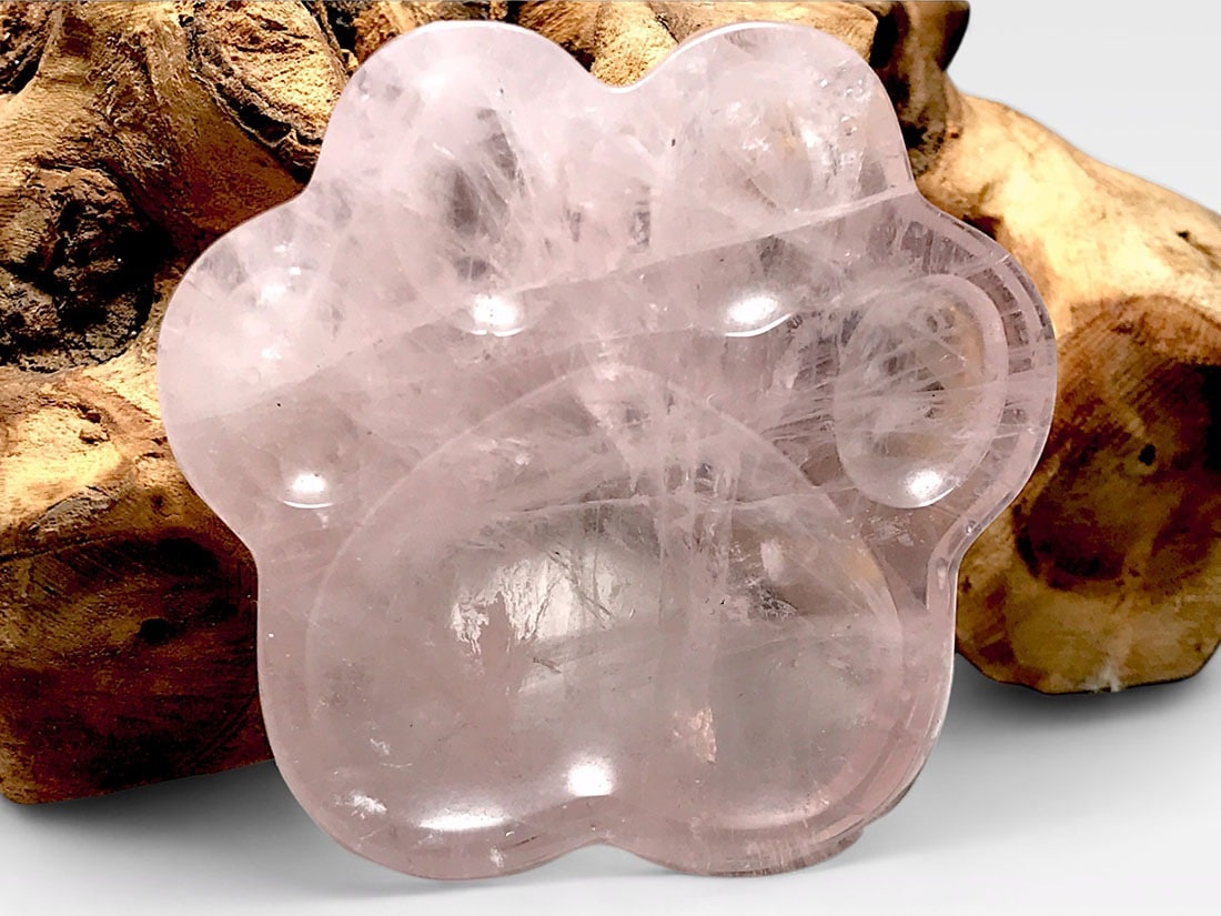 ローズクォーツ 肉球凹型小皿