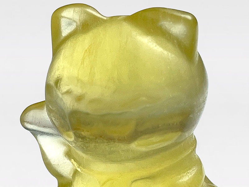 フローライト アニマル彫刻 招き猫