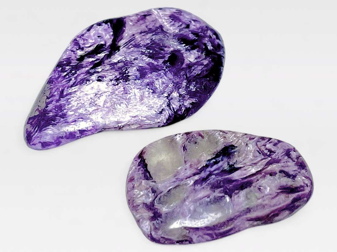 ロシア産 チャロアイト タンブル ２個セット / Charoite 