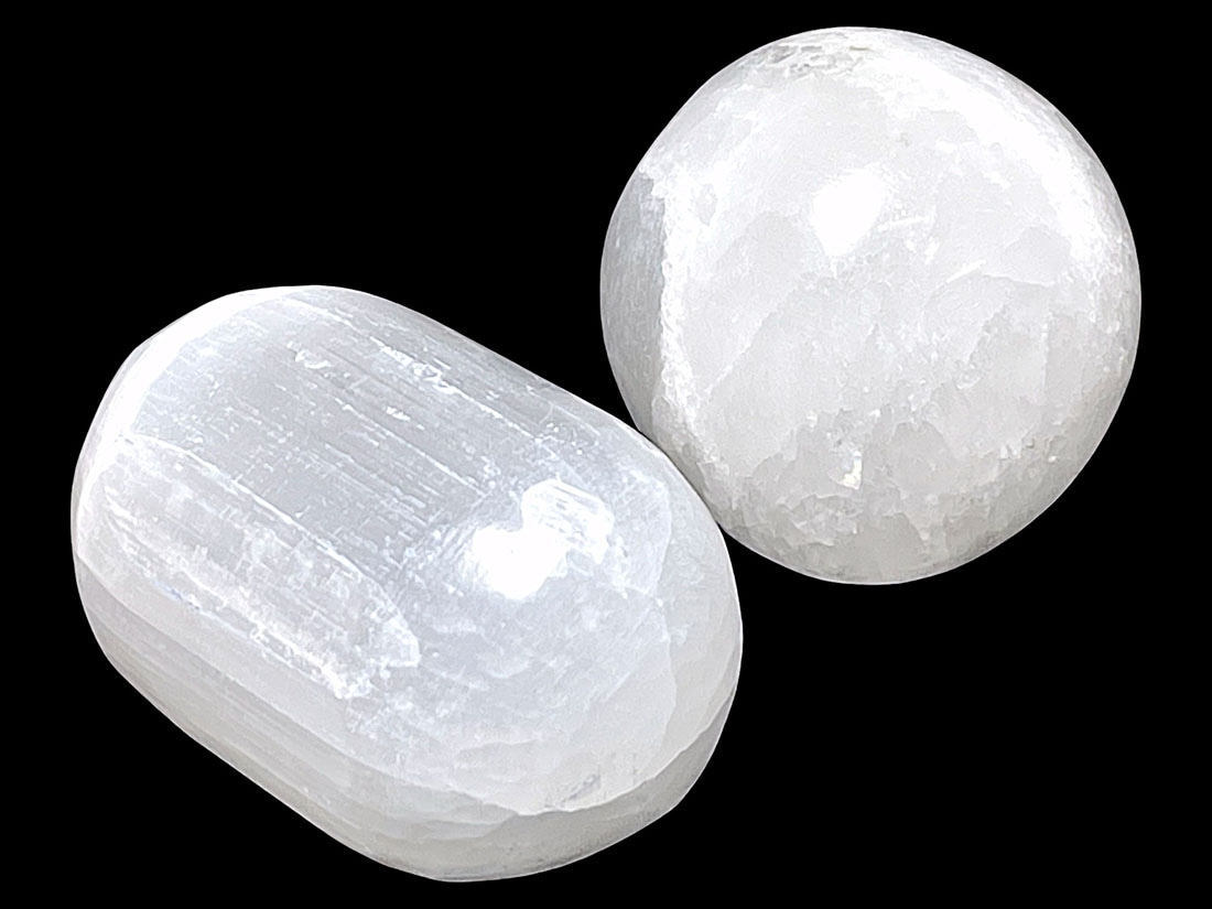 モロッコ産セレナイトタンブル2個セット