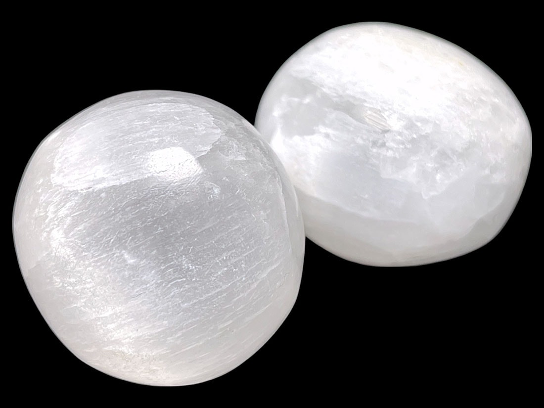 モロッコ産セレナイトタンブル2個セット