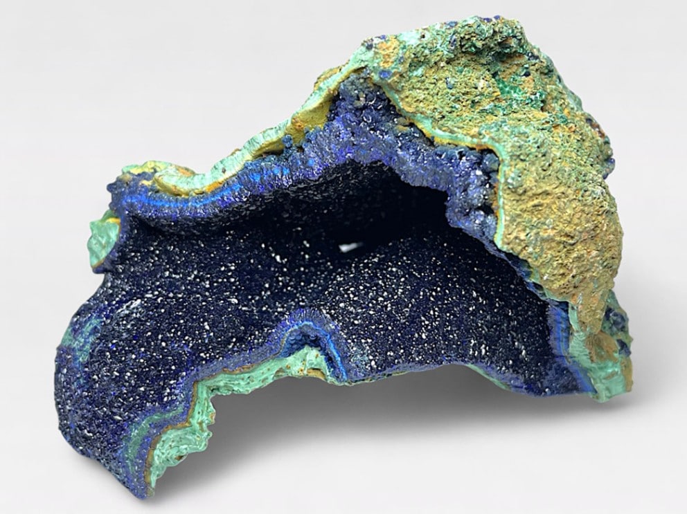 安徽省産アズライト with マラカイト/Azurite with Malachite (藍銅鉱)