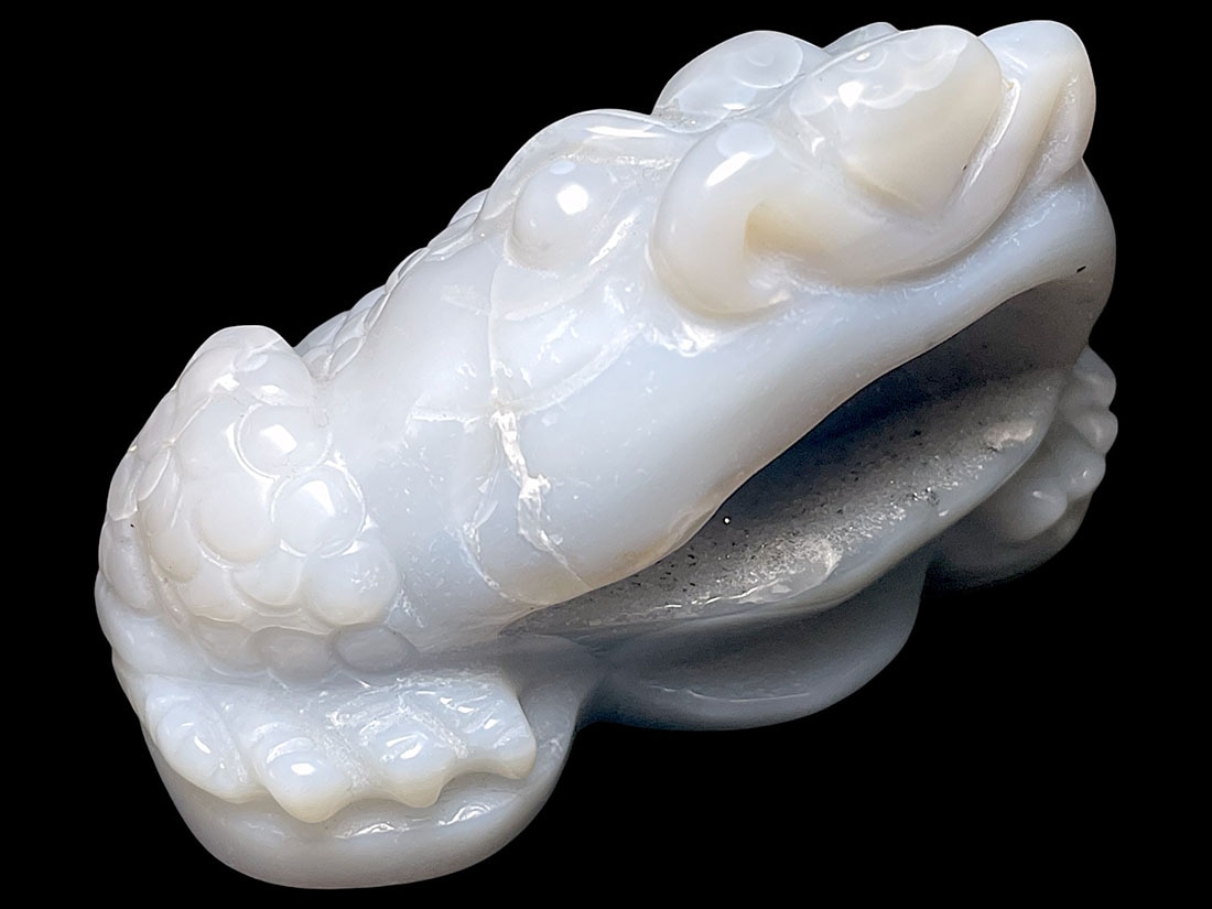 アゲートジオード三脚蛙 彫刻