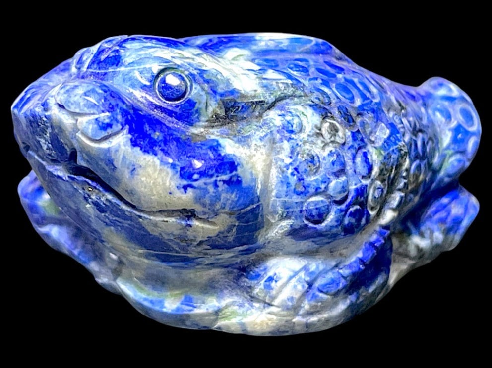 ラピスラズリ 三脚蛙 彫刻