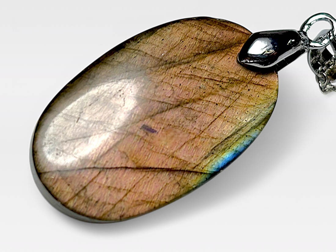 ラブラドライト ペンダントトップ (ゴールド)