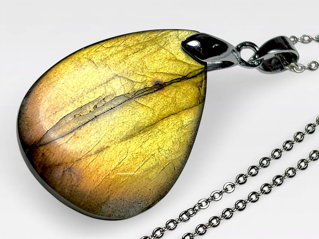 ラブラドライト ペンダントトップ (ゴールド)