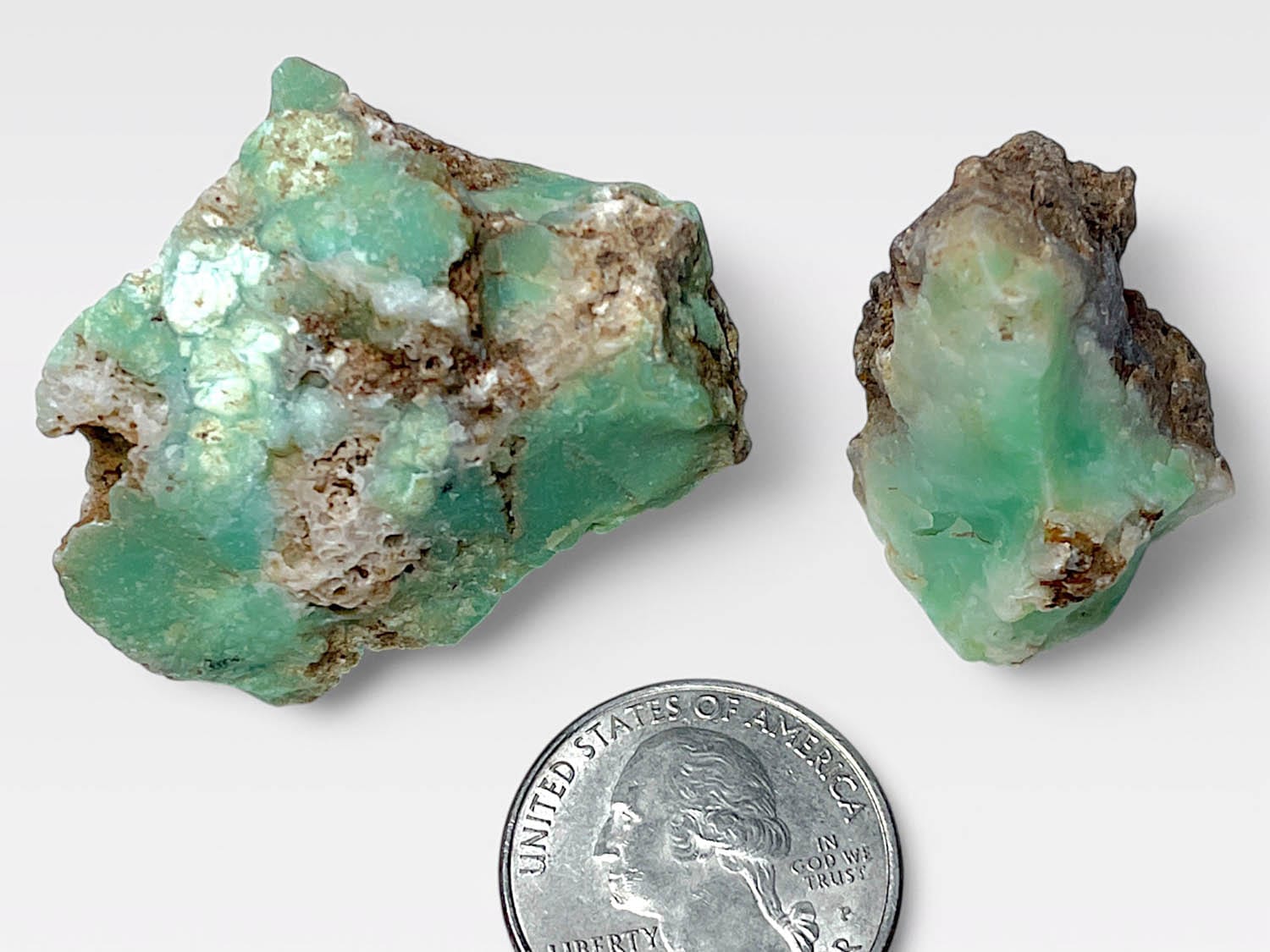 オーストラリア産 クリソプレーズ (緑玉髄)/Chrysoprase 2個セット