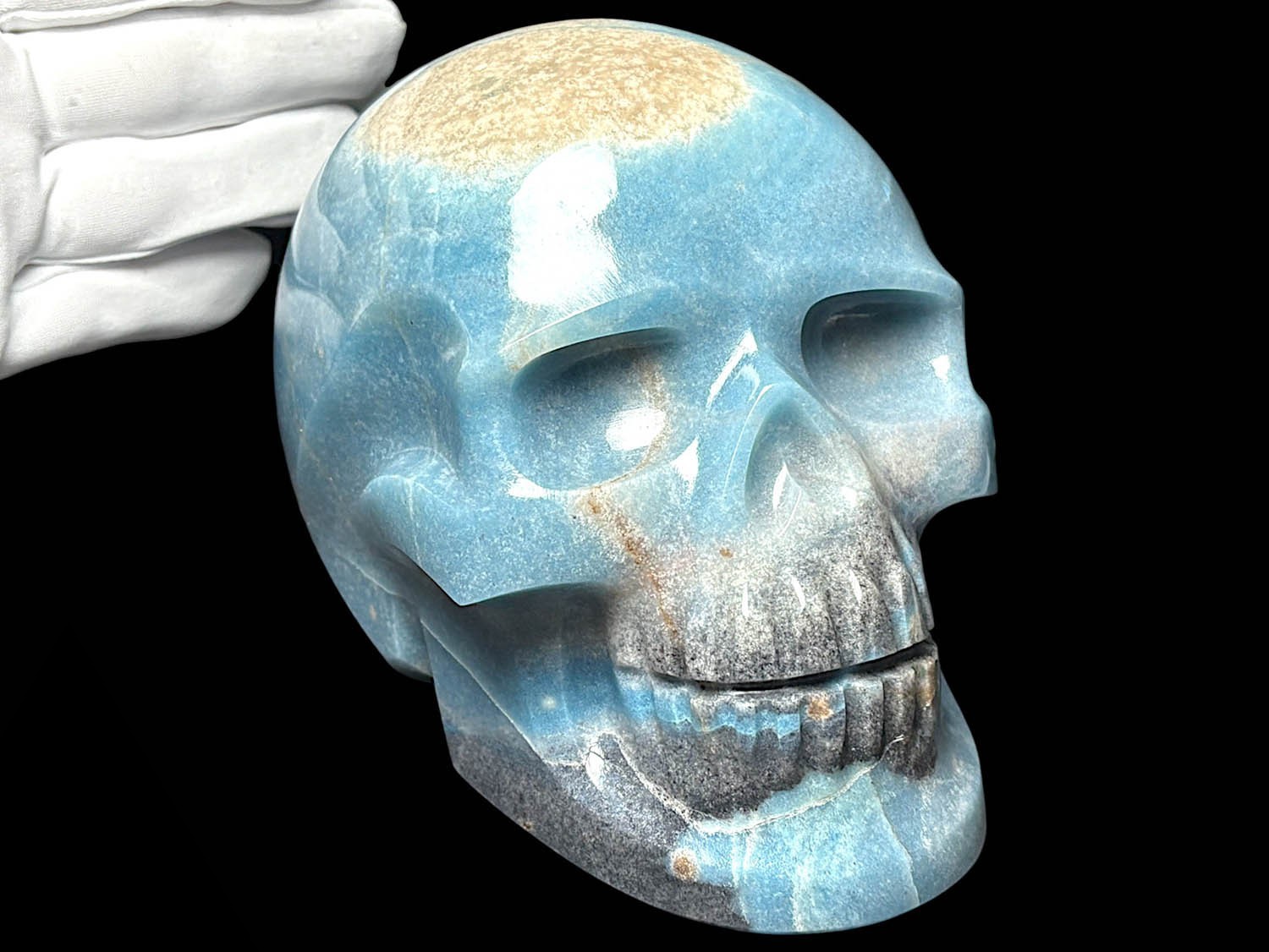 ブラジル産 トロレアイト　スカル彫刻 / Troleite